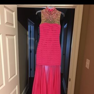 Haltered neck, long prom dress